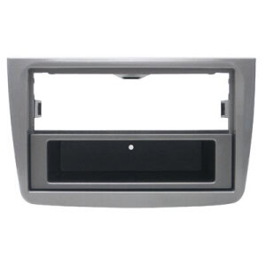 Autoradio-Blende 2-DIN Alfa Romeo Mito 2008->2018 – Silber, Set mit Ablagefach