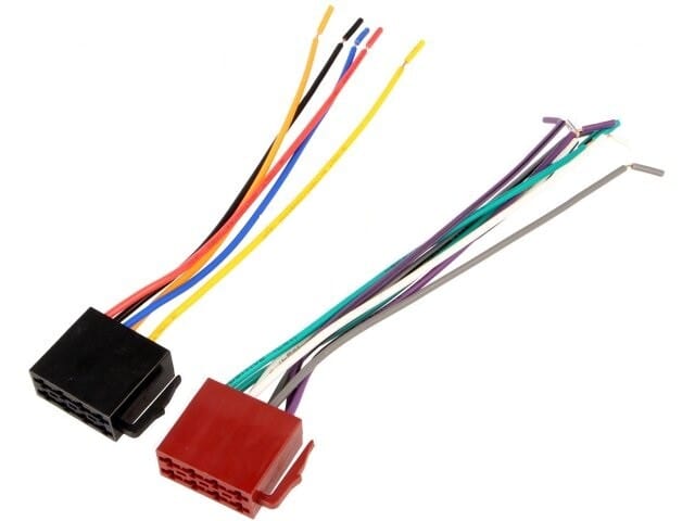 ISO-Stecker (männlich) mit Kabeln – Stromversorgung und Lautsprecher