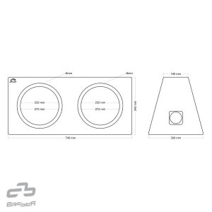 Subwoofer-Gehäuse 2 x 25cm / 2 x 20l / kompresija