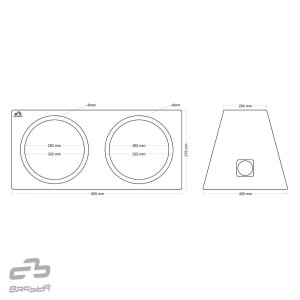Subwoofer-Gehäuse 2 x 30cm / 2 x 30l / kompresija