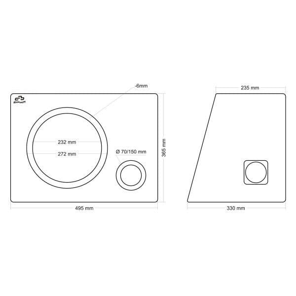 Subwoofer-Gehäuse 25cm / 35l / Bassreflex