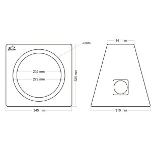 Subwoofer-Gehäuse 25cm / 15l / kompresija