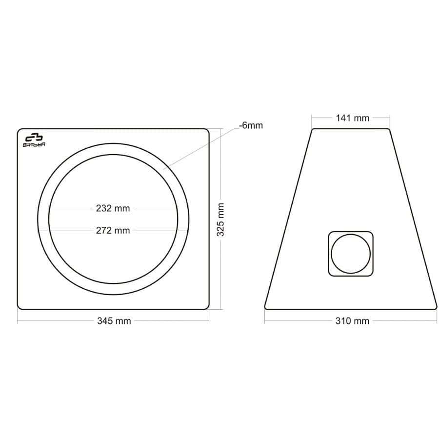 Subwoofer-Gehäuse 25cm / 15l / kompresija