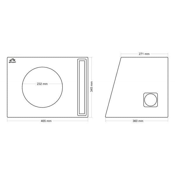 Subwoofer-Gehäuse 25cm / 35l / Bassreflex Slot-Port