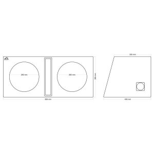 Subwoofer-Gehäuse 2 x 30cm / 2 x 50l / Bassreflex Slot-Port