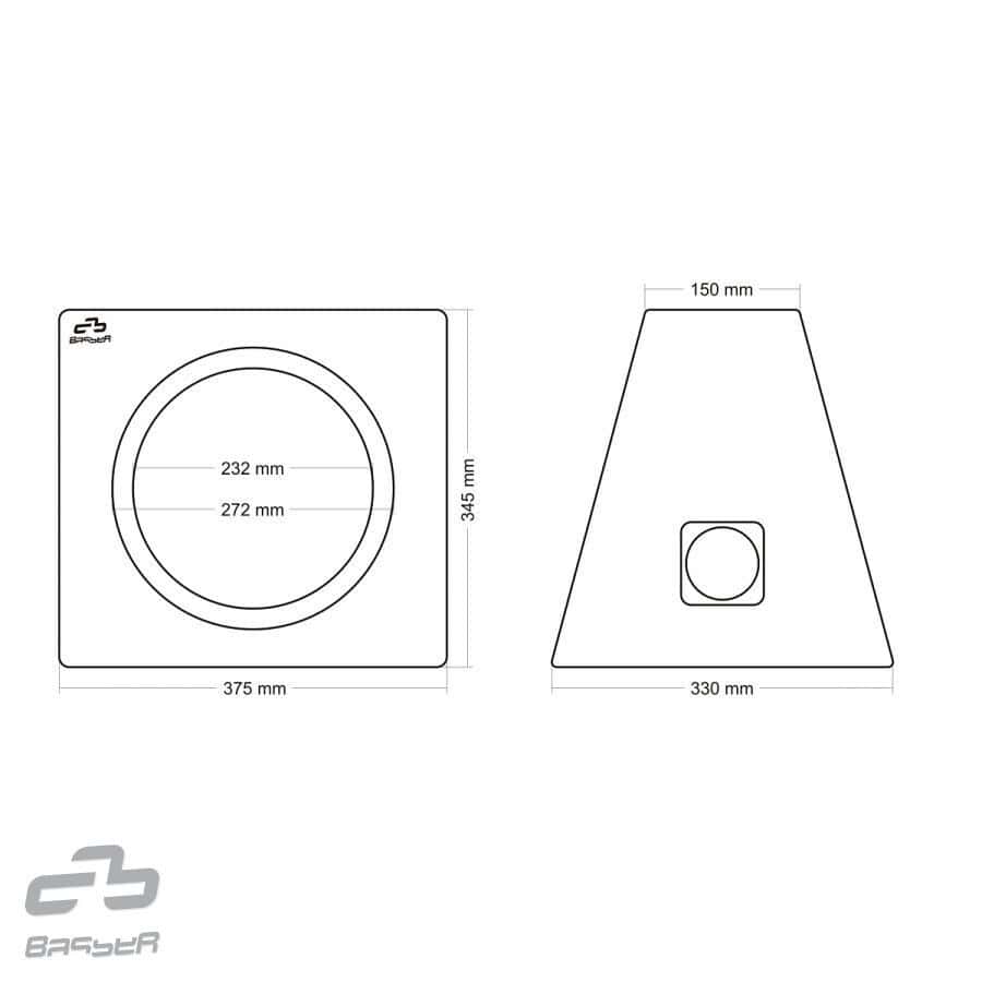 Subwoofer-Gehäuse 25cm / 20l / kompresija