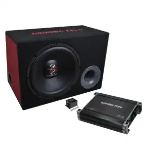 Set Subwoofer und Endstufe Ground Zero GZBASSKIT 12.300X-II