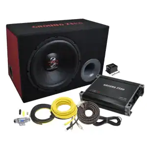 Set Subwoofer und Endstufe Ground Zero GZBASSKIT 12.300X-II INCL. CABLE