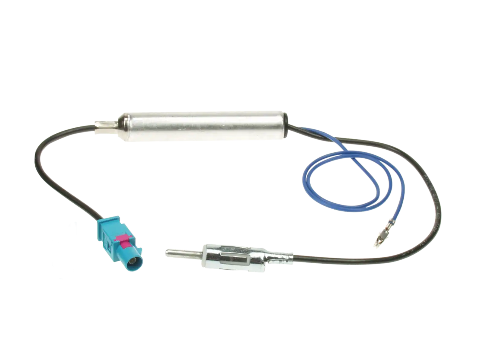 Antennenadapter Fakra – DIN 150 Ohm mit Phantomeinspeisung für aktive Antenne (VW, Audi, Seat, Škoda, Mercedes, Opel, Citroën, Peugeot, Renault, Fiat)