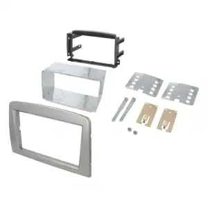 Autoradio-Blende 2-DIN Alfa Romeo Mito 2008->2018 – Silber, Set