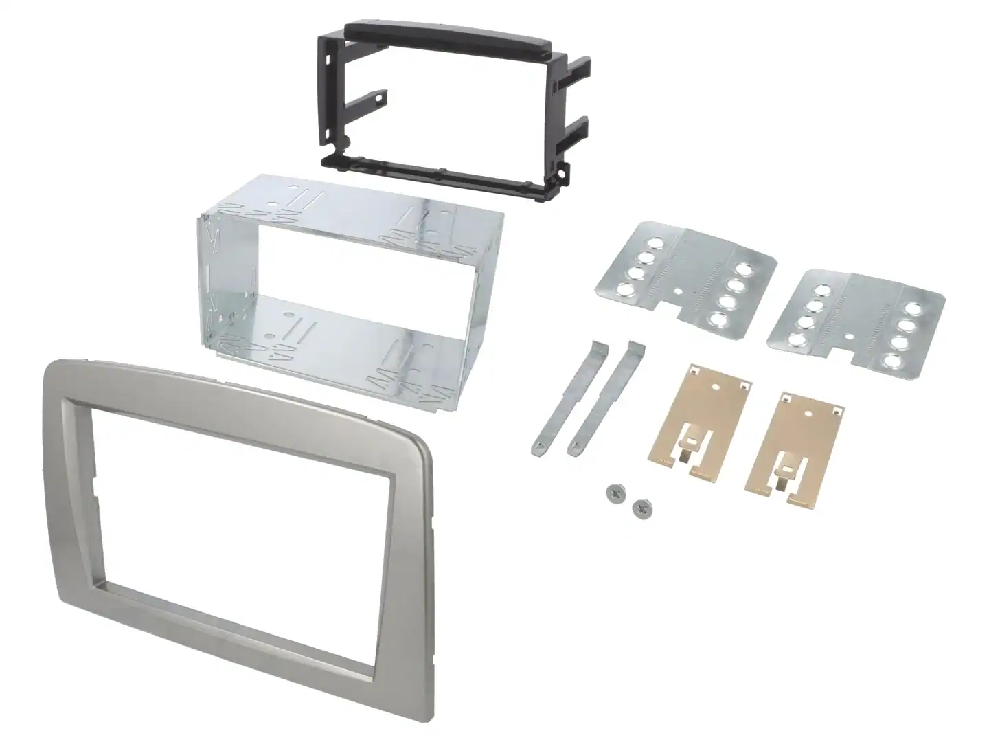 Autoradio-Blende 2-DIN Alfa Romeo Mito 2008->2018 – Silber, Set