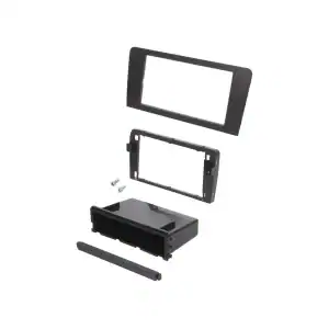 Autoradio-Blende 2-DIN Audi A3 8P 2003->2012 – Schwarz, Set mit Ablagefach