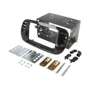 Autoradio-Blende 2-DIN Fiat 500 06/2007->07/2015 – Hochglanz-Schwarz