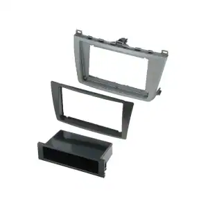 Autoradio-Blende 2-DIN Mazda 6 (GH) 02/2008->12/2012 – Schwarz-Silber