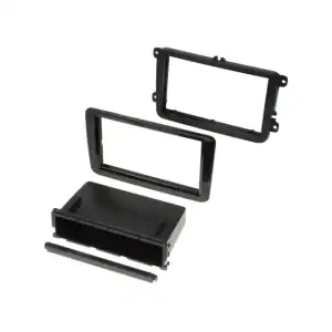 Autoradio-Blende 2-DIN Seat Alhambra 2010->2020 – Hochglanz-Schwarz