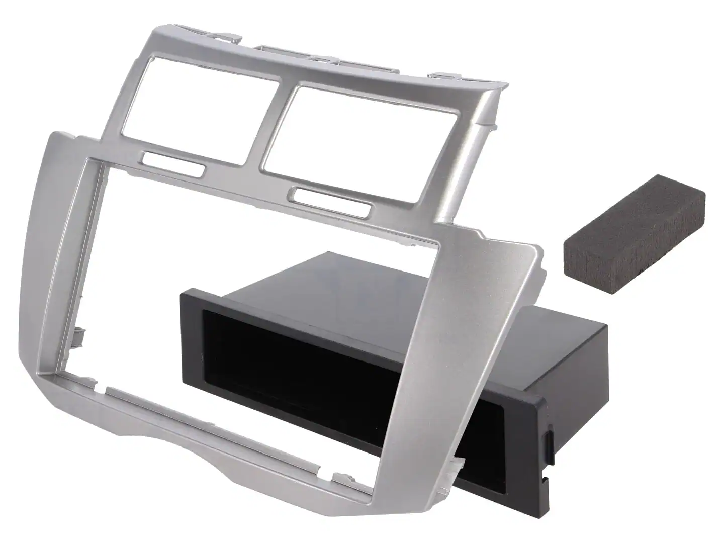 Autoradio-Blende 2-DIN Toyota Yaris 2009->2011 – Silber